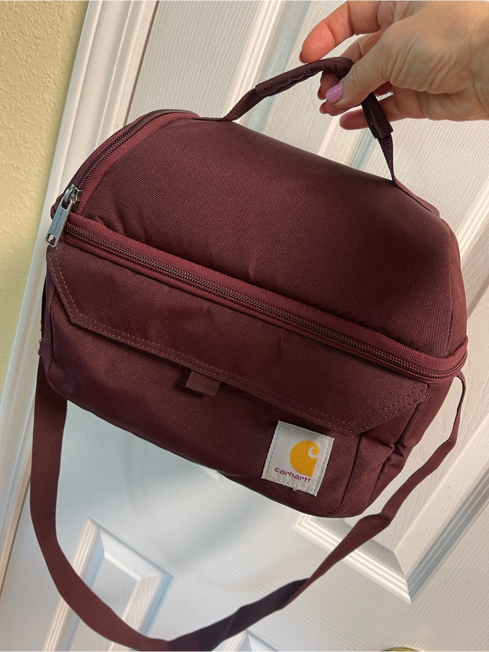 Carhartt Compact Crossbody Bag in Deep Burgundy